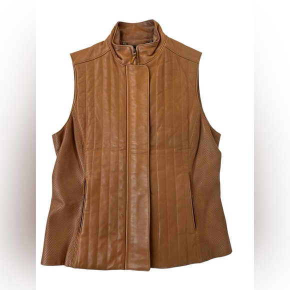 Ralph Laurent brown leather vest - Picture 1 of 10